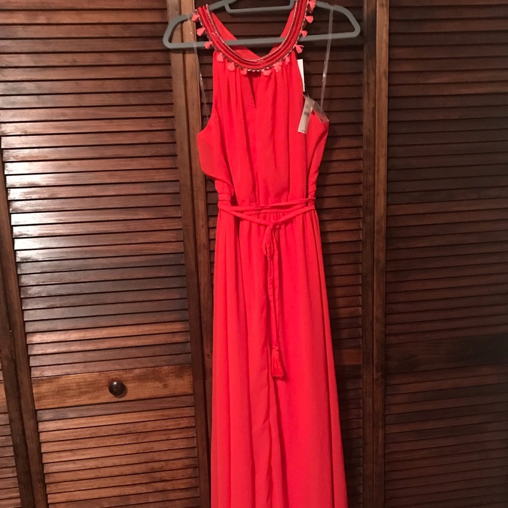 Deep Orange Maxi Dress